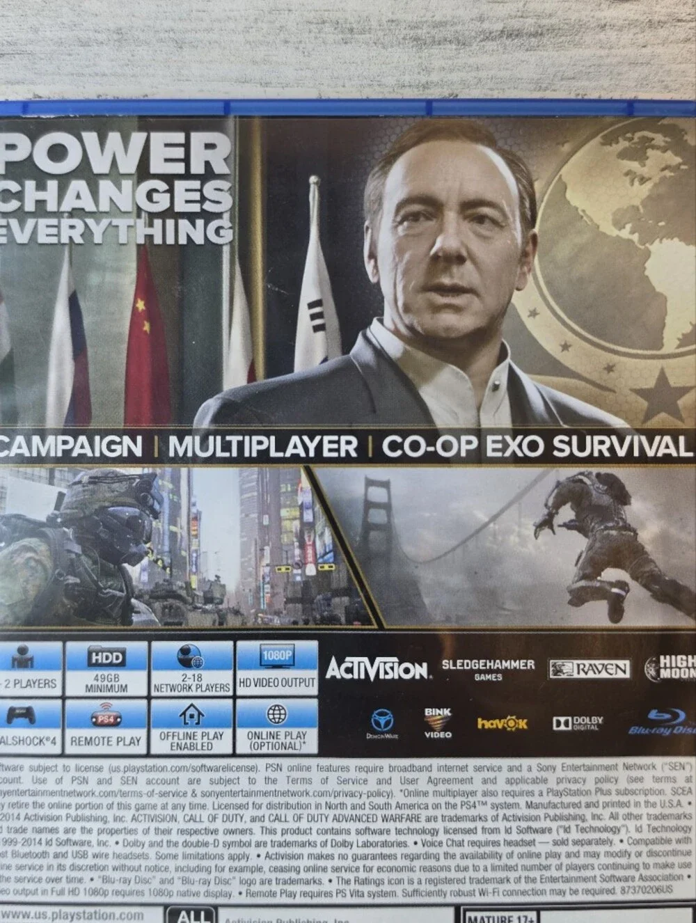PS4 Call of Duty: Advanced Warfare (Sony PlayStation 4, 2014) Tested Very Good
